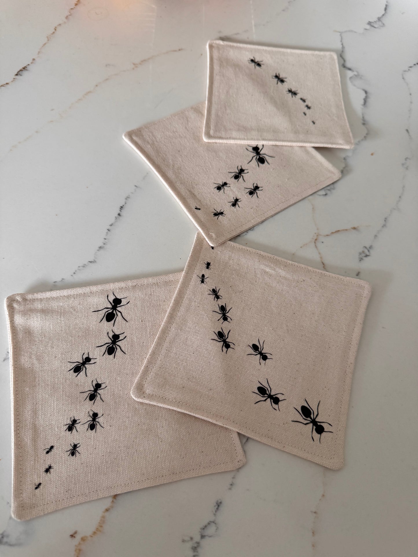 Hormiguitas Coasters — Canvas & Black
