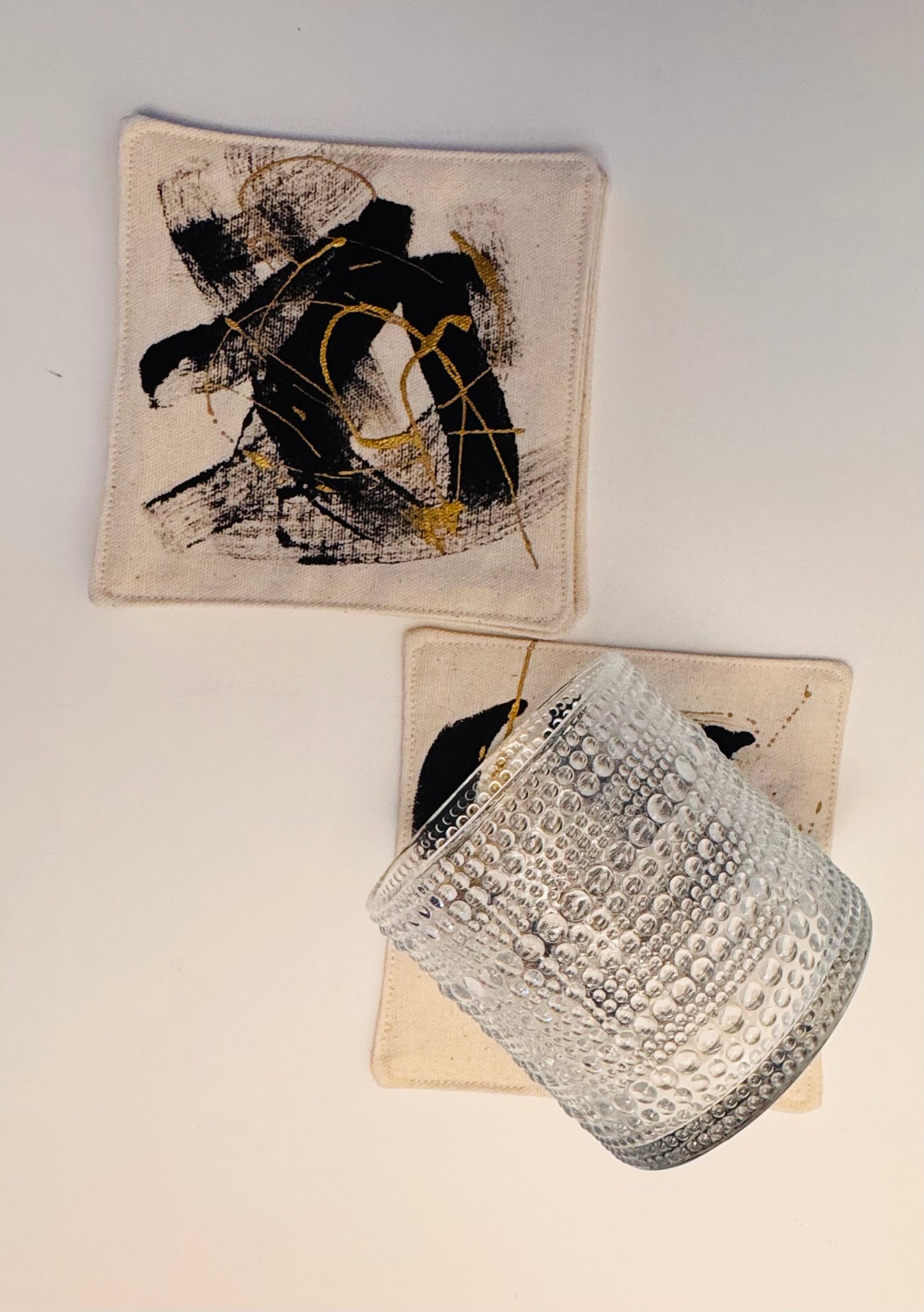 Pinceladas Coasters — Black & Gold