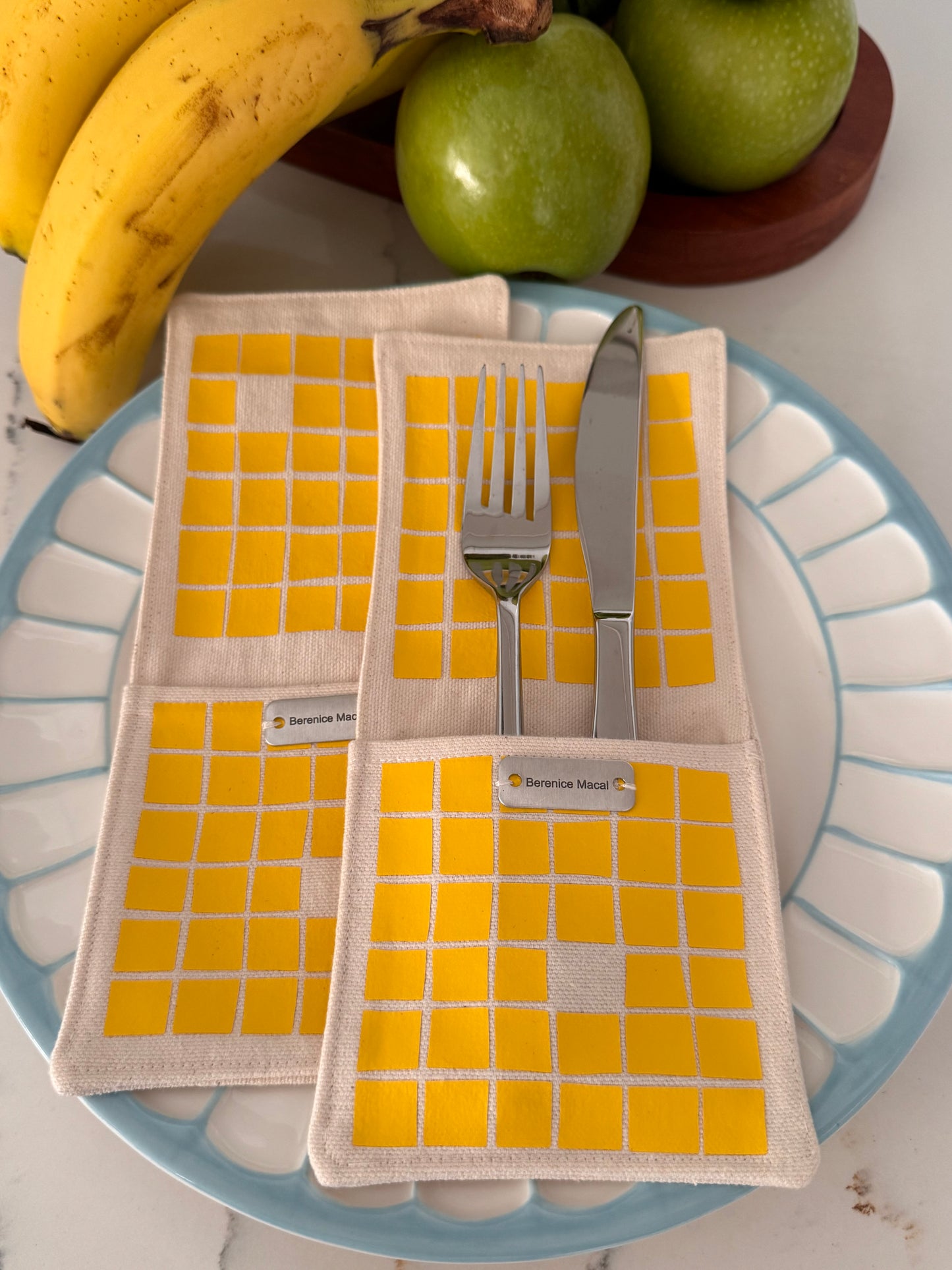 Azulejos Cutlery Pouches — Azul