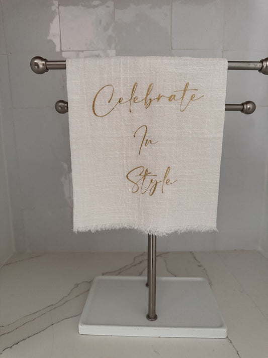 Celebrate In Style Linen Towel — Berenice Macal Home