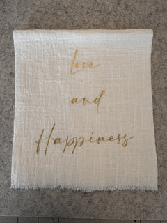 Love and Happiness Linen Towel — Berenice Macal Home