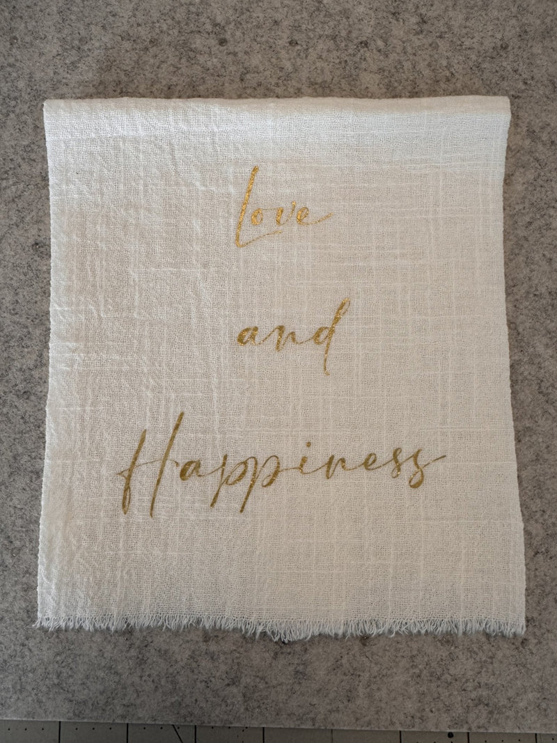 Love and Happiness Linen Towel