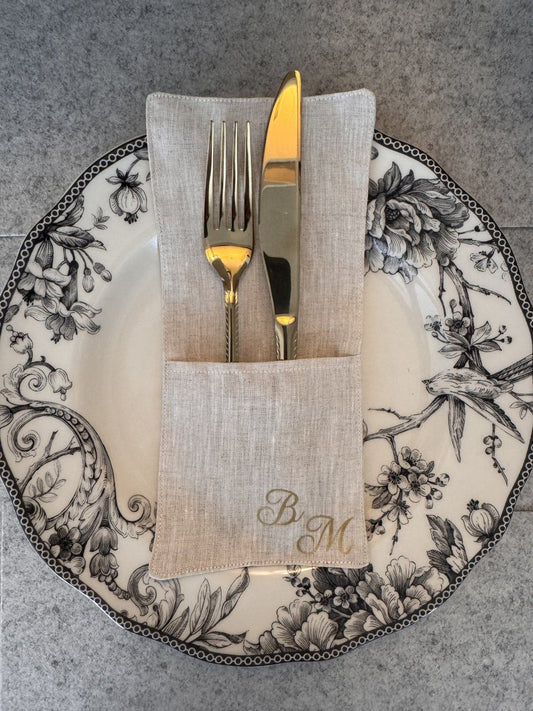 Monograma Cutlery Pouch — Custom Initials — Berenice Macal Home
