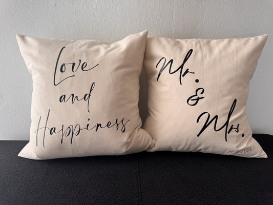 Mr. & Mrs. Pillow Duo — Love and Happiness — Berenice Macal Home