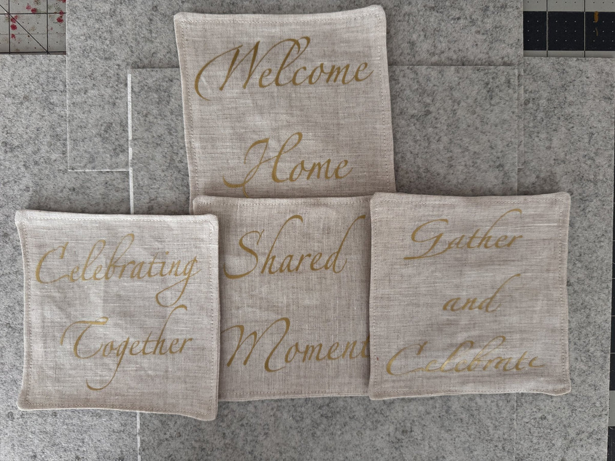 Palabras Bonitas Linen Coaster Set — Berenice Macal Home