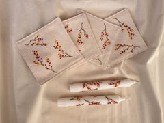 Ramitas de Baya Linen Coasters — Berenice Macal Home