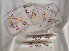 Ramitas de Baya Linen Coasters — Berenice Macal Home